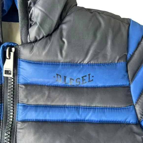 Diesel‎ Hooded Winter Puffer Snowsuit Black / Blue Infant 6-9 Months - Picture 5 of 5